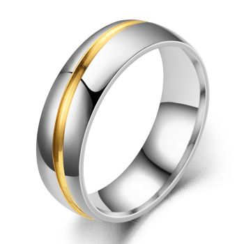 Alianças de Aço Inoxidável 29158 Silver-Gold, Tamanho: 9