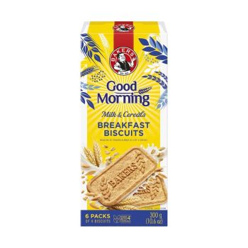 Bolachas Bakers Good Morning Leite e Cereais, 300 g