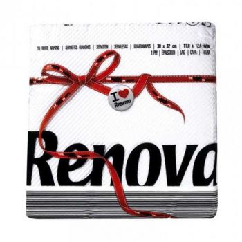 Guardanapos Brancos Renova 30 cm x 32 cm, 70 un