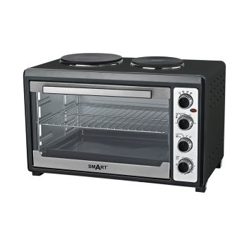 Fogão Eléctrico SMART 2 Bocas Com Forno 60L 2500W, Preto