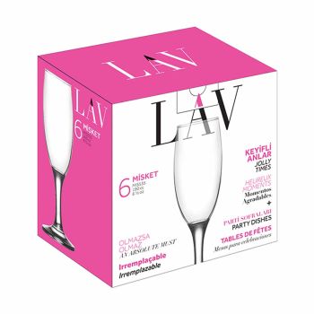 Jogo 6 Taças Champanhe Misket LAV, 190 ml