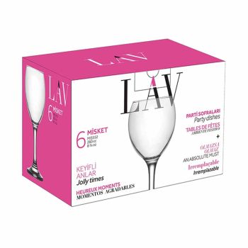  Taças de Água LAV Misket, 6 x 260 ml
