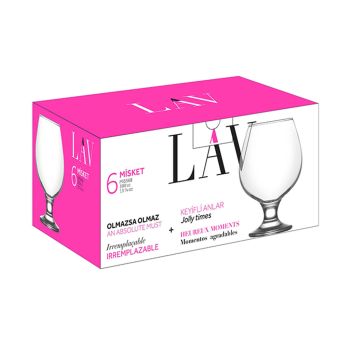 Jogo 6 Taças Conhaque Misket LAV, 390 ml