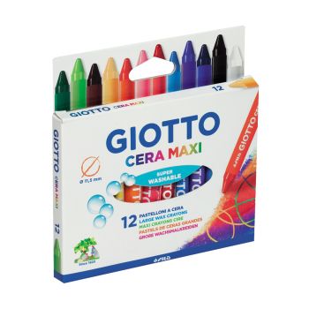 Lápis de Cera Ponta Grossa Giotto Max 11.5 mm, 12 Cores
