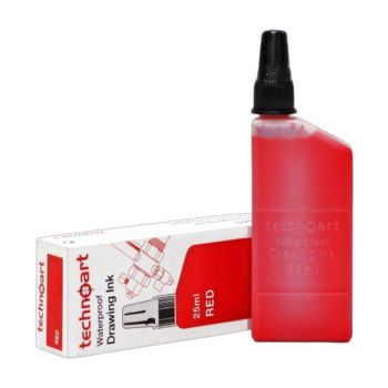 Tinta Vermelha para Canetas Estilográficas Technoart, 25 ml
