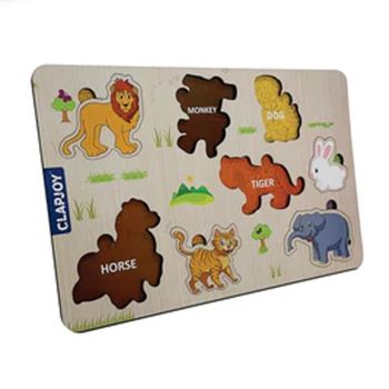 Puzzle Educativo de Animais em Madeira Doms Clapjoy