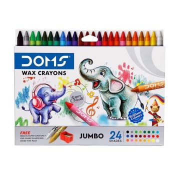 Crayon Jumbo de Cera DOMS, 24+2 Cores