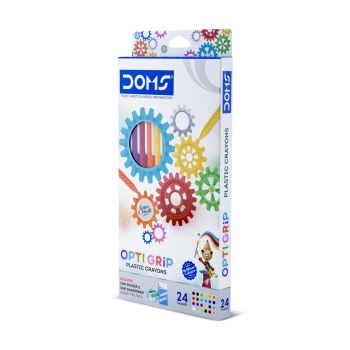 Crayon Plástico Opti Grip DOMS, 24 Cores