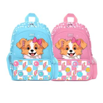 Mochila Escolar Infantil Doms Puppy, Cores Variadas