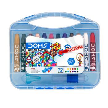 Pastéis de Óleo Hexagonal DOMS, 12 Cores