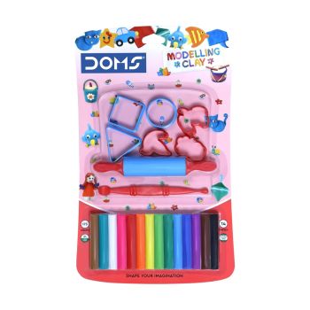 Massa de Modelar DOMS 14 Cores + 6 Moldes, 175 g