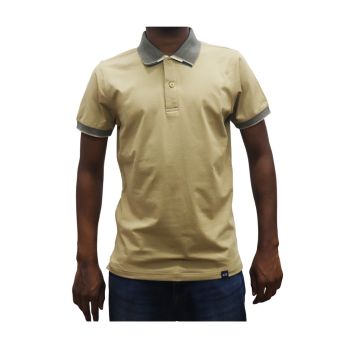 Camiseta com Gola AIIZ, Beige
