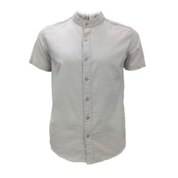 Camisa de Mangas Curtas AIIZ Linho, Cinza