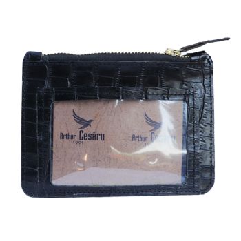 Porta Cartões Feminino com Zipper Arthur Cesáru, Preto