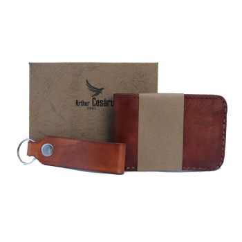 Porta Cartões Masculino Arthur Cesáru, Castanho