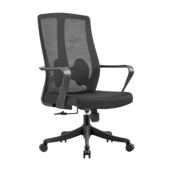 Cadeira de Escritório Giratória com Encosto Alto de Malha e Altura Ajustável B993, Preto