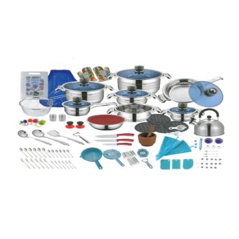 Conjunto de Utensílios de Cozinha Galaxy Plus 122 Peças, Aço Inoxidável 