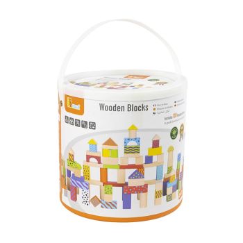 Blocos de Madeira Infantis Viga, 100 Peças