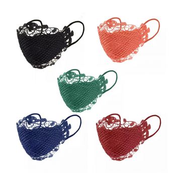 Máscaras de Protecção Bordada Para Senhoras, 8 Cores