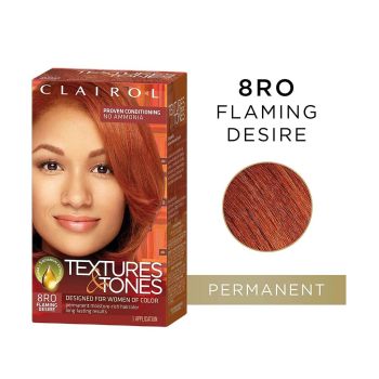 Tintas Clairol sem Amônio para Cabelos com Textura, 8RO  Vermelho Chama