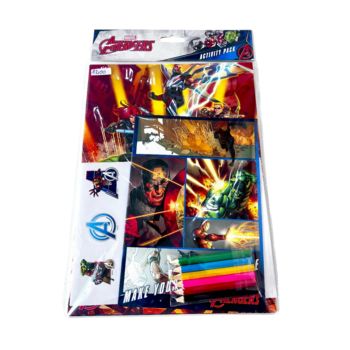 Conjunto Lápis de Cor e Livros para Pintar, Marvel Avengers