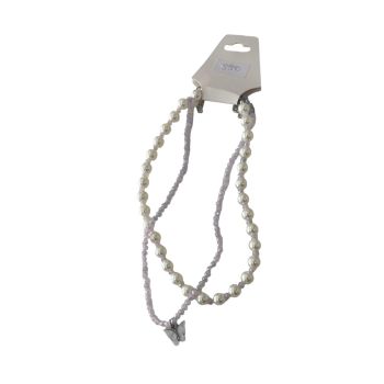 Colar Lilas e Branco Borbuleta