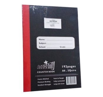 Caderno Capa Preta A4 Academy Counter Book, 192 Paginas