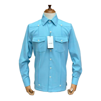 Camisa Clássica da Eluno, Azul Céu