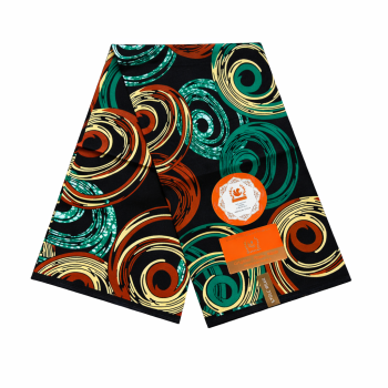 Capulana Espiral Africana Eclipse Urban Collection Espiral Africana 100% Algod&atilde;o By PUSHTI