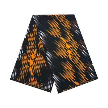Capulana Africana Geométrica Preto & Dourado Elegância Contemporânea, 100% Algodão