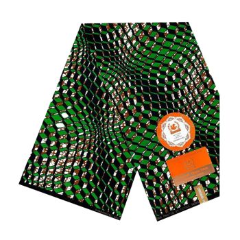 Capulana Africana Geométrica Verde e Preto, 100% Algodão