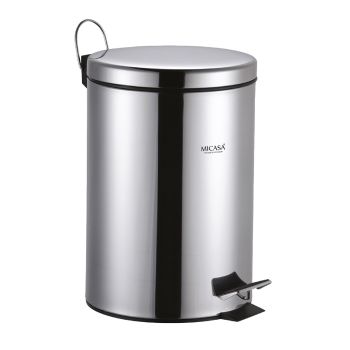 Balde de Lixo Redondo com Pedal Inox Micasa Home & Kitchen, 5 L