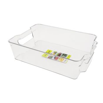 Cesto Organizador Multiuso para Geleira Rectangular com Pegas Micasa 38*22cm, Acrílico