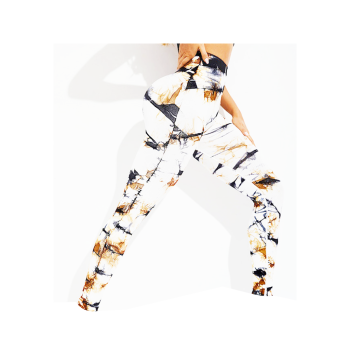 Leggings Cor Preto, Castanho & Branco, Tamanho L