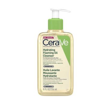 Gel de Limpeza Hidratante Espumante com Óleo CeraVe para Pele Seca a Muito Seca, 236ml