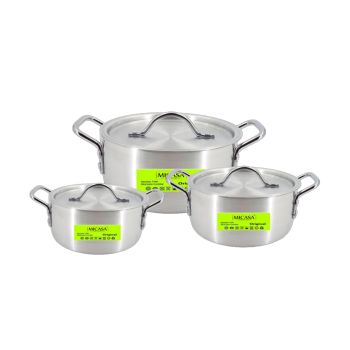 Jogo de 3 Caçarolas de Aluminio Forte Micasa 20/22/24cm
