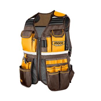 Colete de Trabalho INGCO  HTVT09028, Amarelo e Castanho