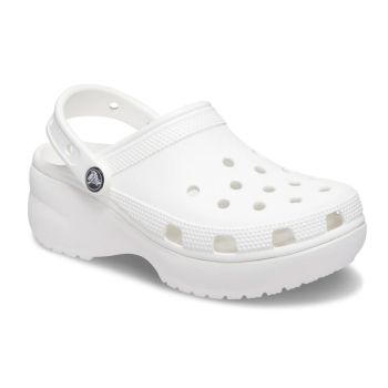 Crocs Femininos Platform Clogs, Branco