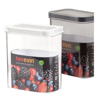 Recipientes de Armazenamento Branco e Cinzento, 1.8 L