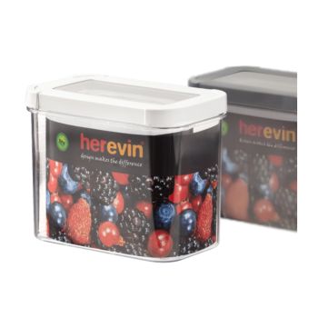 Recipientes de Armazenamento Branco e Cinzento, 1.2 L