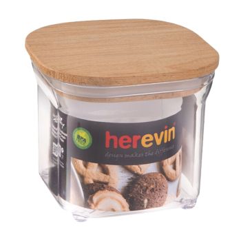 Recipiente de Armazenamento com Tampa de Madeira, 700 ml