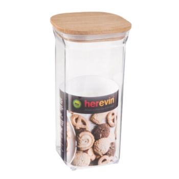 Recipiente de Armazenamento com Tampa de Madeira, 1.5 L