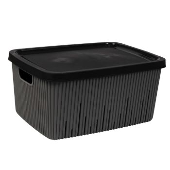 Cesto Multiúsos com Tampa Cinzento, 13 L