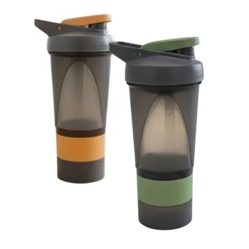Shaker com Dois Compartimentos 500 ml, Cores Variadas
