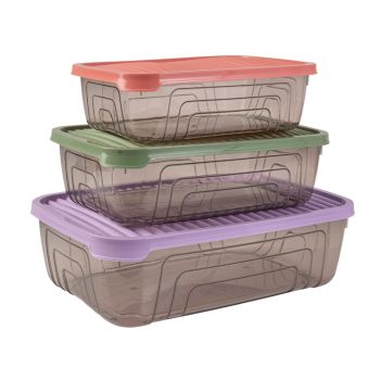 Conjunto de Tigelas Retangulares, 1.05 L + 1.75 L + 3.1 L