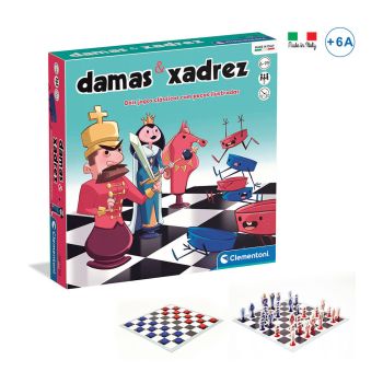 Jogo de Xadrez e Damas CLEMENTONI (Idade Mínima Recomendada: 6 anos)