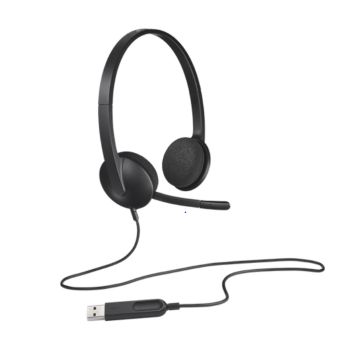 Headphones Com Microfone Logitech H340 USB, Preto