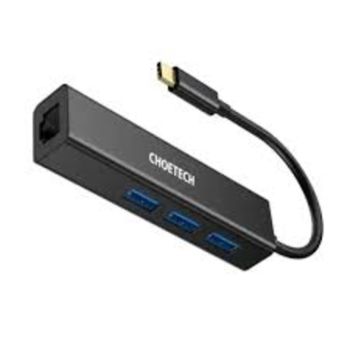 CHOETECH 4-ln-1USB-ctoRJ45 Adaptador, Preto