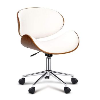 Cadeira de Escritório Elegante de Madeira e Couro PU 2015, Cores Variadas