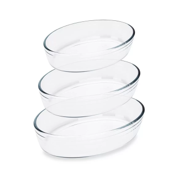 Jogo de 3 Assadeiras 1,L2.2L,3L de Vidro